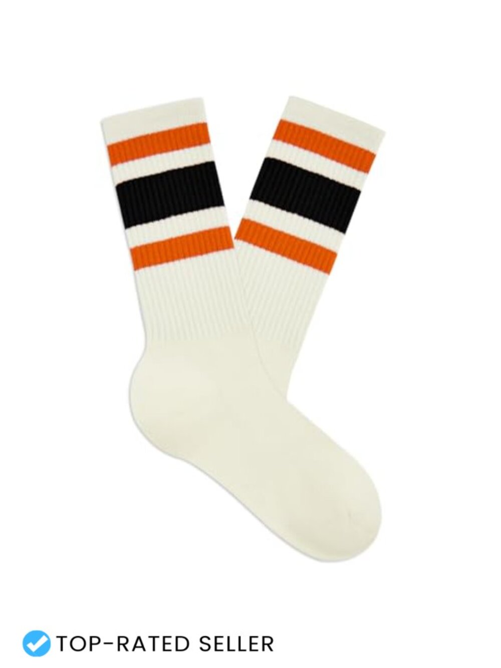 Retro Striped Cotton Crew Socks - Tube Socks One Size